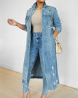 Dames denim jack met scheuren en gaten
