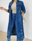 Dames denim jack met scheuren en gaten