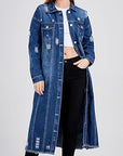 Dames denim jack met scheuren en gaten
