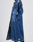 Dames denim jack met scheuren en gaten