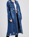 Dames denim jack met scheuren en gaten