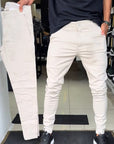 Heren slim-fit casual effen broek