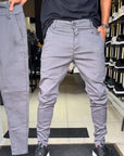 Heren slim-fit casual effen broek