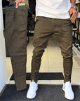 Heren slim-fit casual effen broek