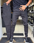Heren slim-fit casual effen broek