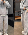 Stijlvolle set van 2 stuks met hoodie en wijde broek voor heren