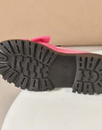 Chique, zoete platform loafers met strik