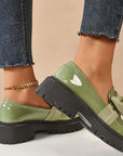Chique, zoete platform loafers met strik
