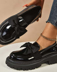Chique, zoete platform loafers met strik