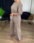Elegante lange cardigan, top en broek, 3-delige set