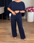 Elegante lange cardigan, top en broek, 3-delige set