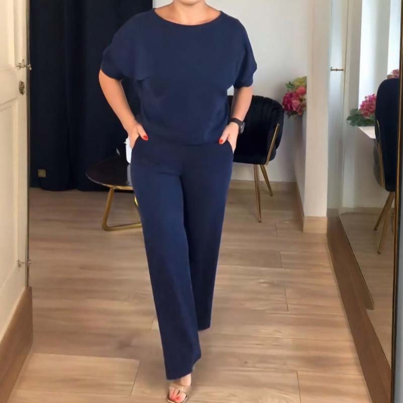 Elegante lange cardigan, top en broek, 3-delige set